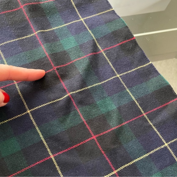 Vintage Tartan Plaid 100% Wool Scarf Avoca Handweavers Ireland 10.5 x 60.5 Green - Picture 4 of 6